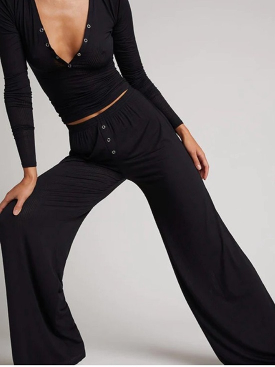 Negative Underwear Other - Negative Underwear Whipped Henley Pajama Set in Black Top and Bottom XS